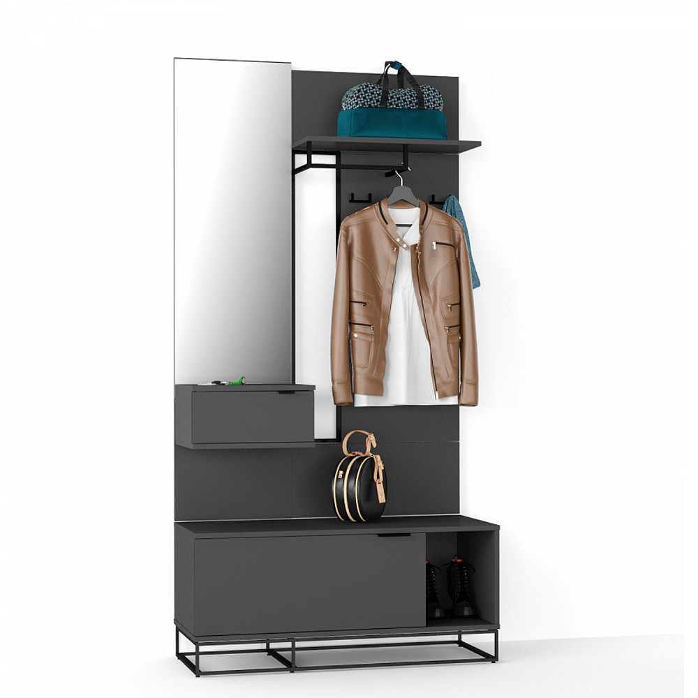 Вешалка настенная цвета графит Strict Lines