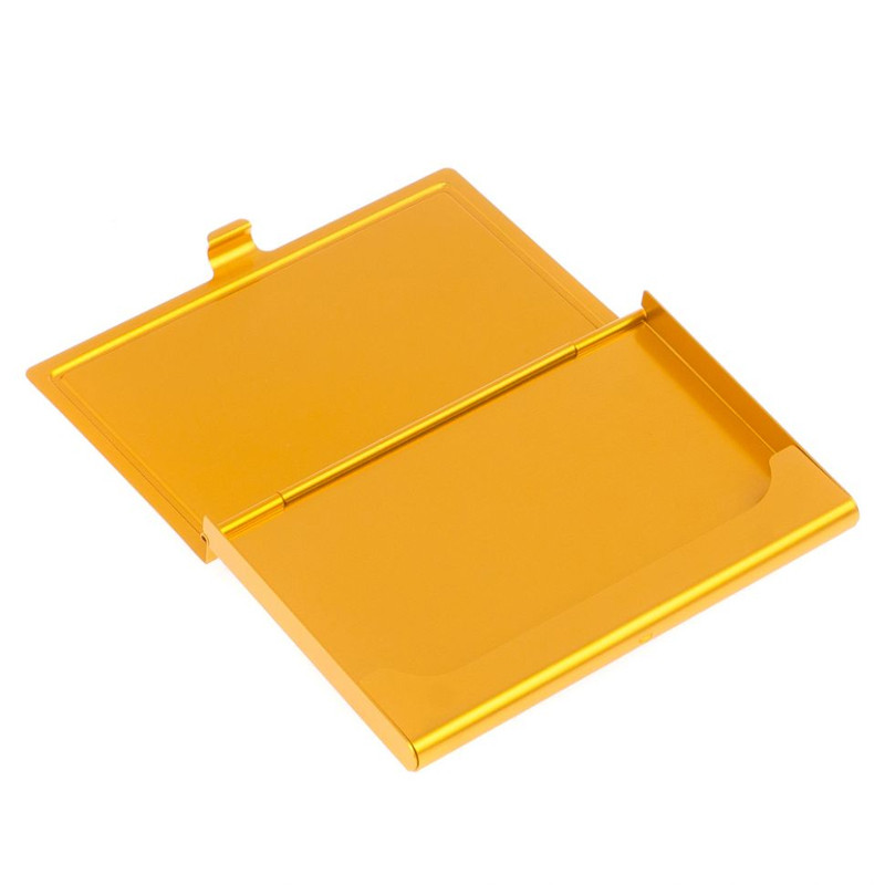 Визитница карманная металлическая с гравюрой Герба России в подарочной коробке Gold Metal Business Card Holders