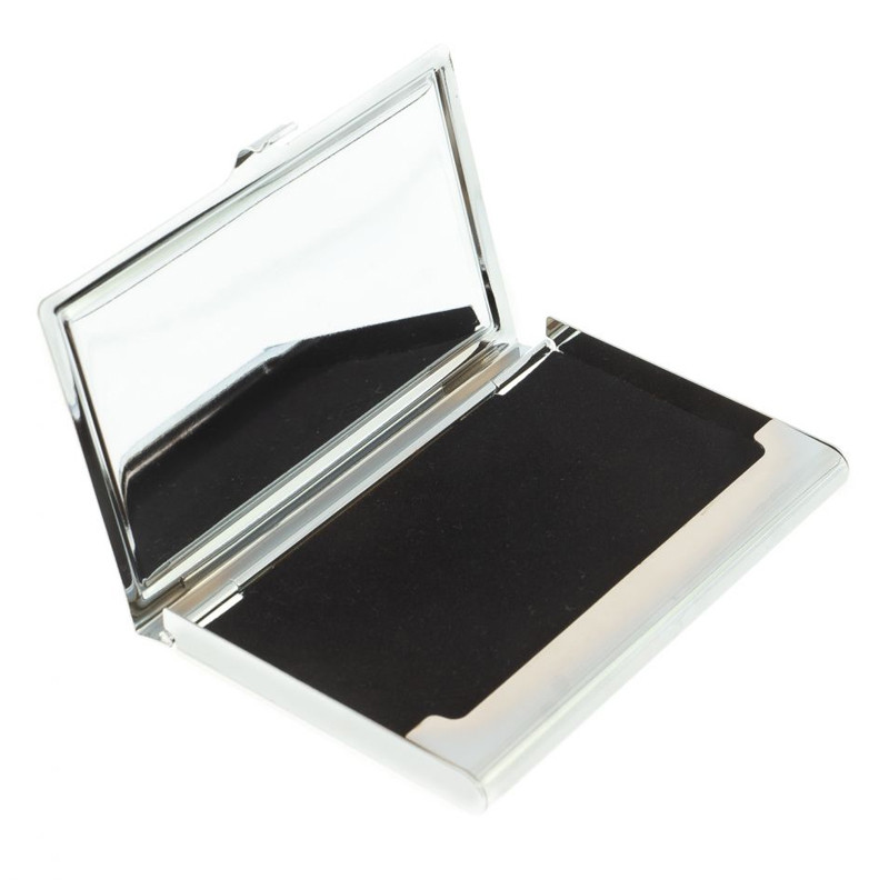 Визитница карманная металлическая с накладкой из натурального камня Яшма Stone Business Card Holders