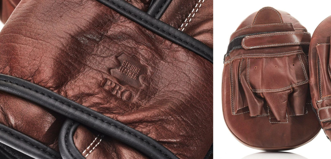 Винтажный набор перчаток для бокса и фитнеса LEATHER BOXING GLOVE СЕТ из 2-х