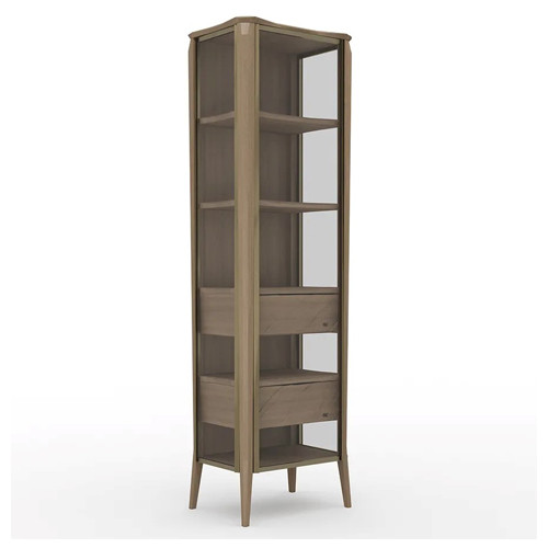 Витрина левая из массива дуба с 5-ю полками и 2-мя ящиками Tasteful Furniture