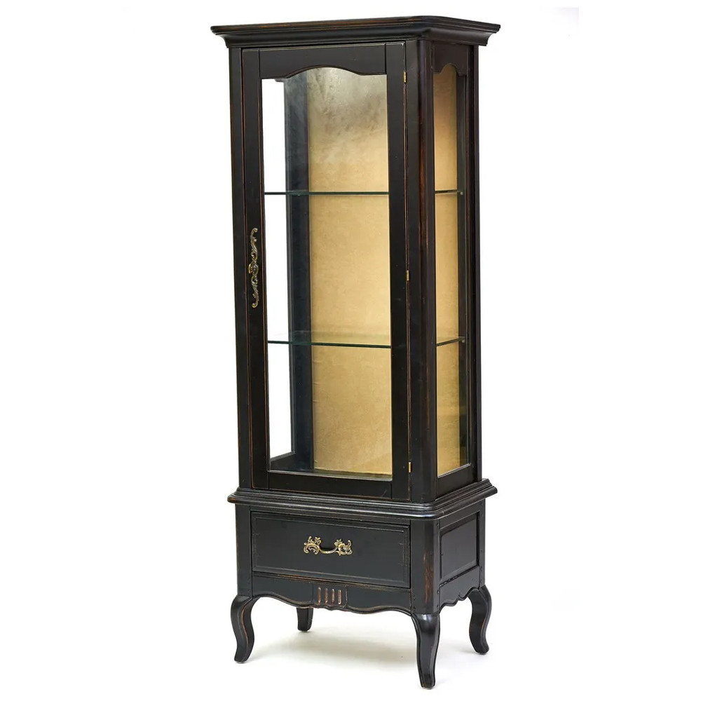 Витрина однодверная с ящиком и 3-мя полками из массива березы Vintage