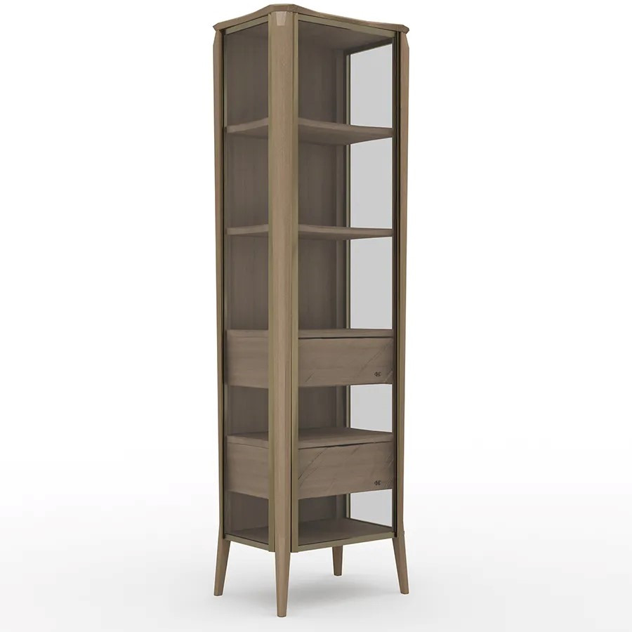 Витрина правая из массива дуба с 5-ю полками и 2-мя ящиками Tasteful Furniture