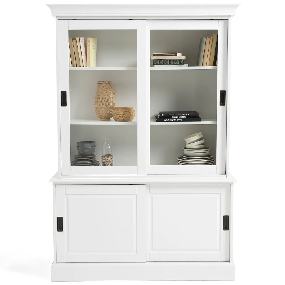 Витрина с раздвижными дверцами Wells Glass Showcase White