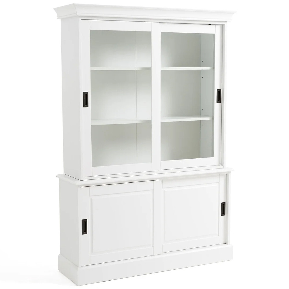 Витрина с раздвижными дверцами Wells Glass Showcase White