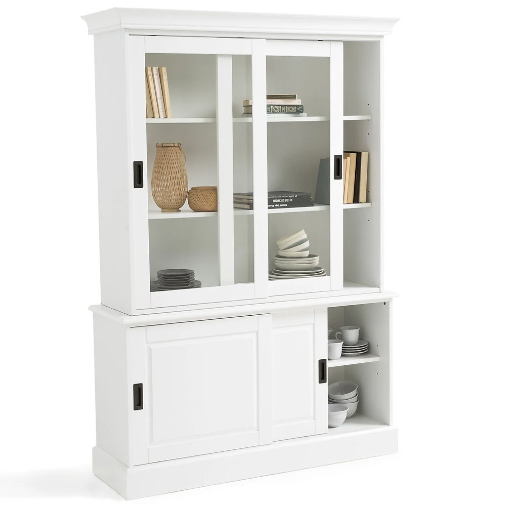 Витрина с раздвижными дверцами Wells Glass Showcase White