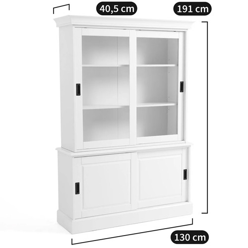 Витрина с раздвижными дверцами Wells Glass Showcase White