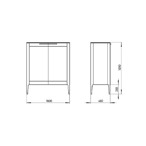 Витрина серо-бежевая с 2-мя стеклянными дверцами и 3-мя полками Type
