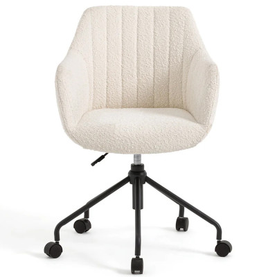 Вращающееся кресло с обивкой букле Boucle Office Chair