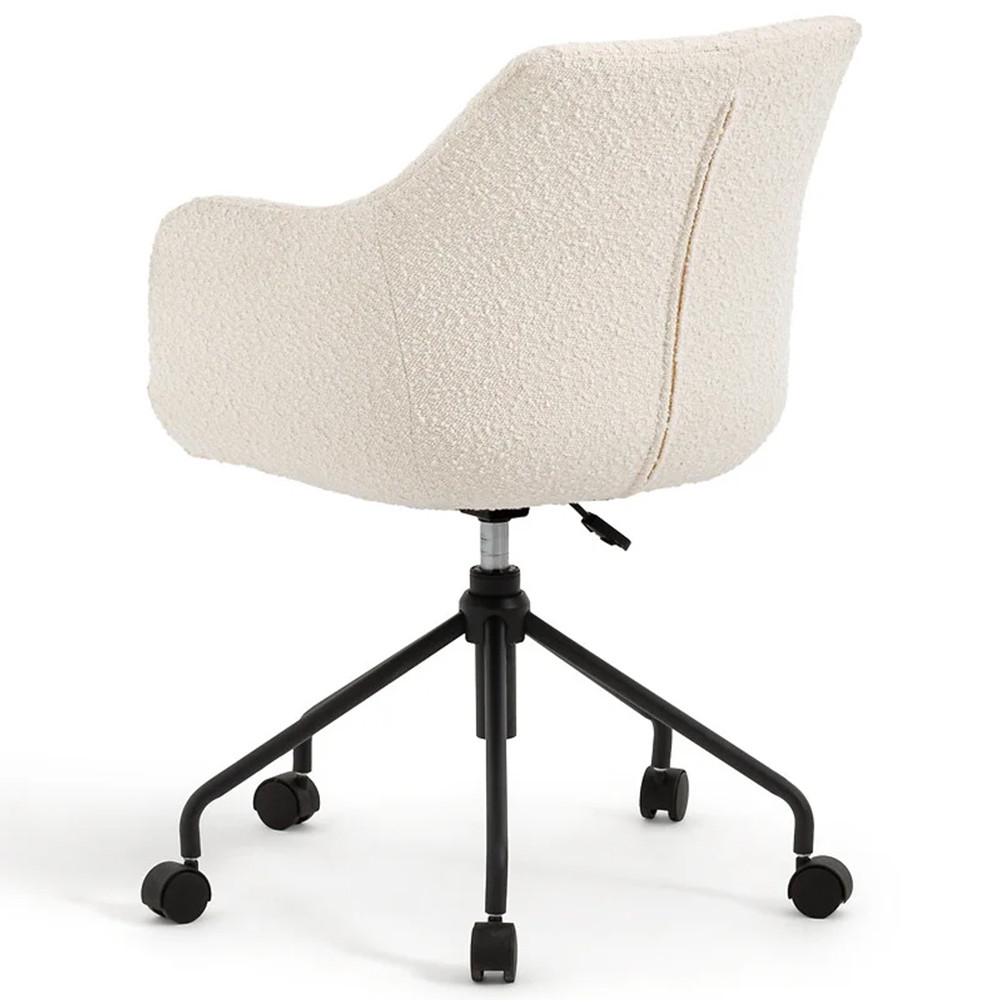 Вращающееся кресло с обивкой букле Boucle Office Chair