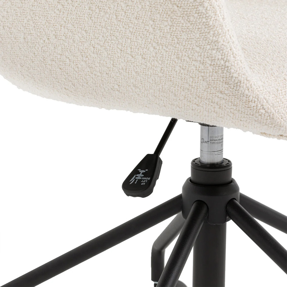 Вращающееся кресло с обивкой букле Boucle Office Chair