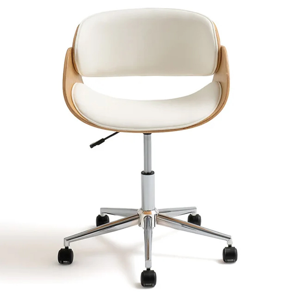 Вращающееся офисное кресло на колёсах Delwyn Chair White