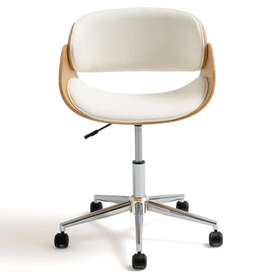 Вращающееся офисное кресло на колёсах Delwyn Chair White