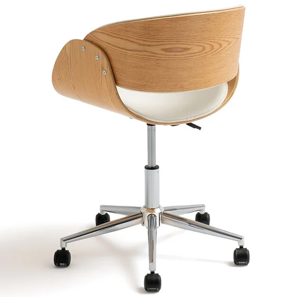 Вращающееся офисное кресло на колёсах Delwyn Chair White