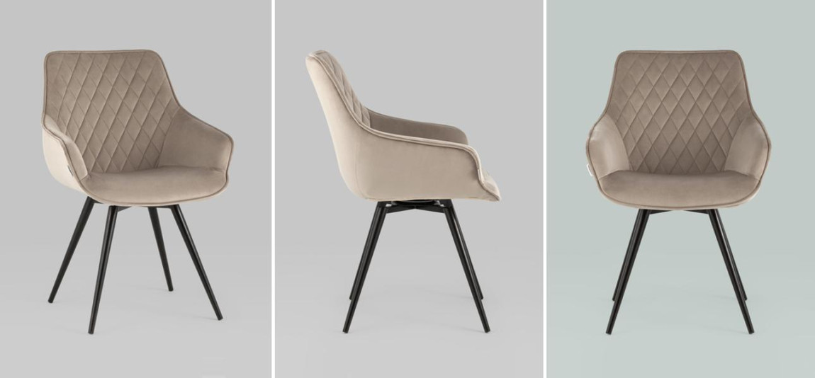 Вращающийся Стул Seoul Chair Бежевый Велюр
