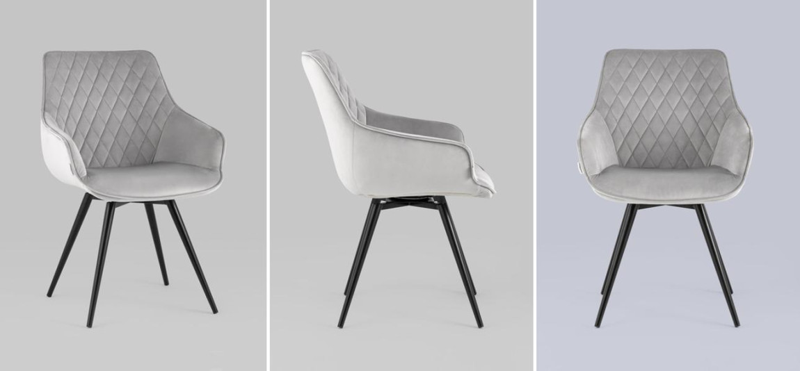 Вращающийся Стул Seoul Chair Светло-Серый Велюр