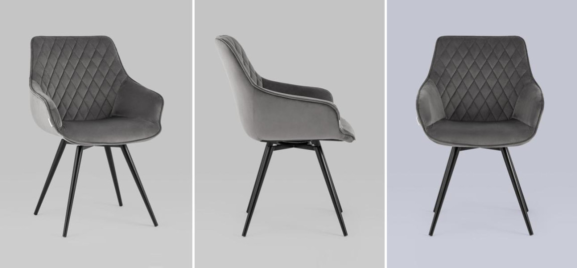 Вращающийся Стул Seoul Chair Серый Велюр