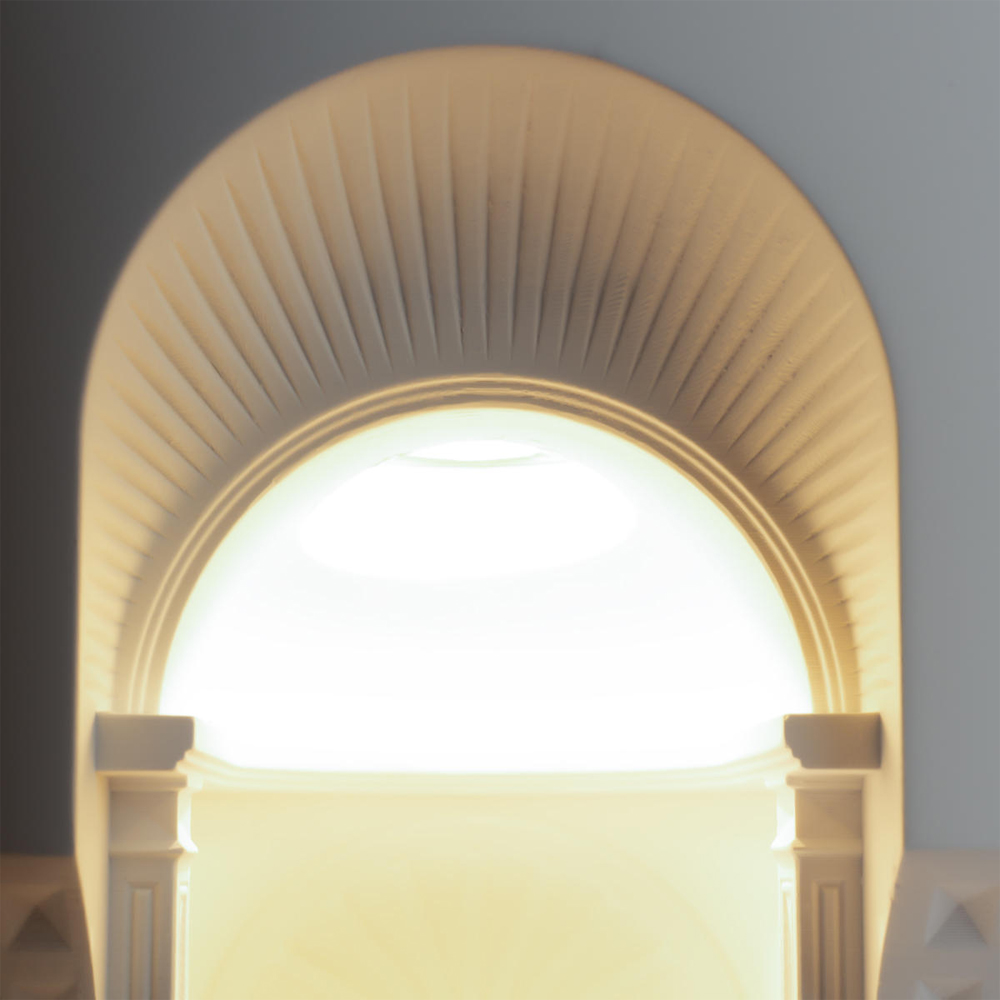 Встраиваемый в стену гипсовый светильник под покраску с арками и рельефными колоннами Antiquity Athena