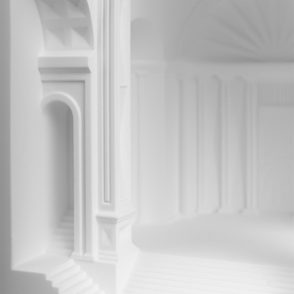 Встраиваемый в стену гипсовый светильник под покраску с арками и рельефными колоннами Antiquity Athena