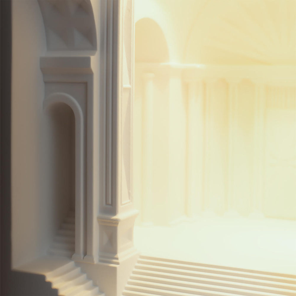 Встраиваемый в стену гипсовый светильник под покраску с арками и рельефными колоннами Antiquity Athena