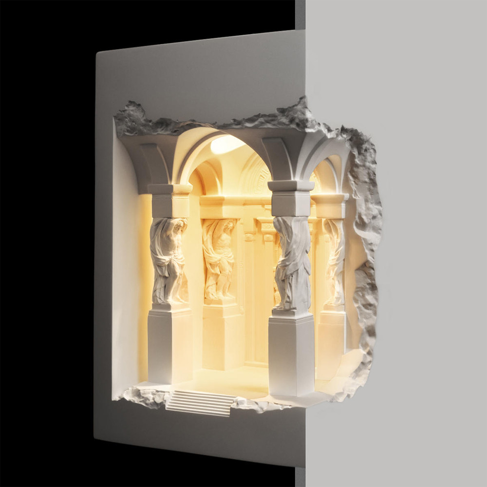 Встраиваемый в стену гипсовый светильник под покраску с колоннами и арками в античном стиле Antiquity Athena