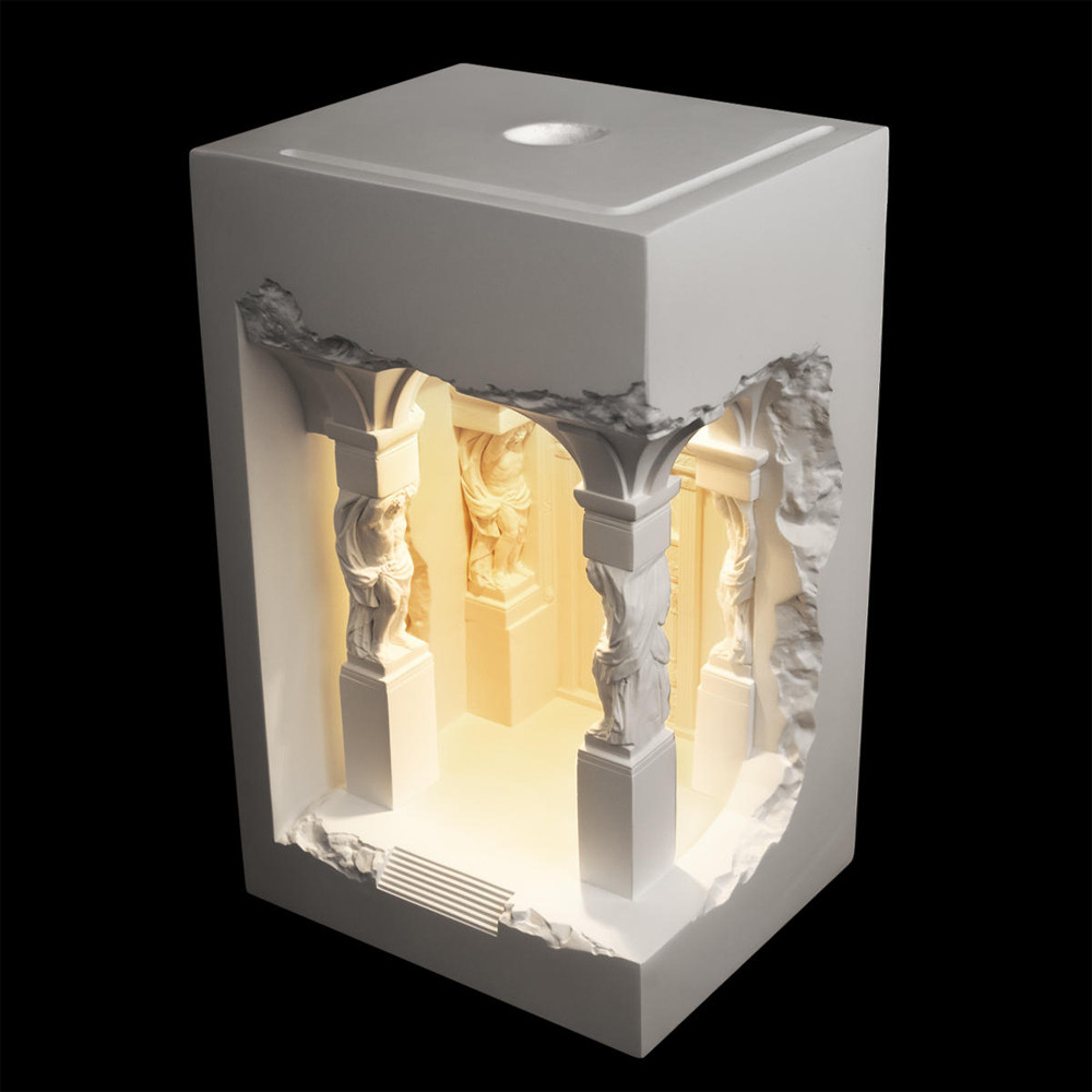 Встраиваемый в стену гипсовый светильник под покраску с колоннами и арками в античном стиле Antiquity Athena
