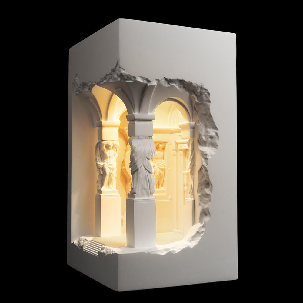 Встраиваемый в стену гипсовый светильник под покраску с колоннами и арками в античном стиле Antiquity Athena