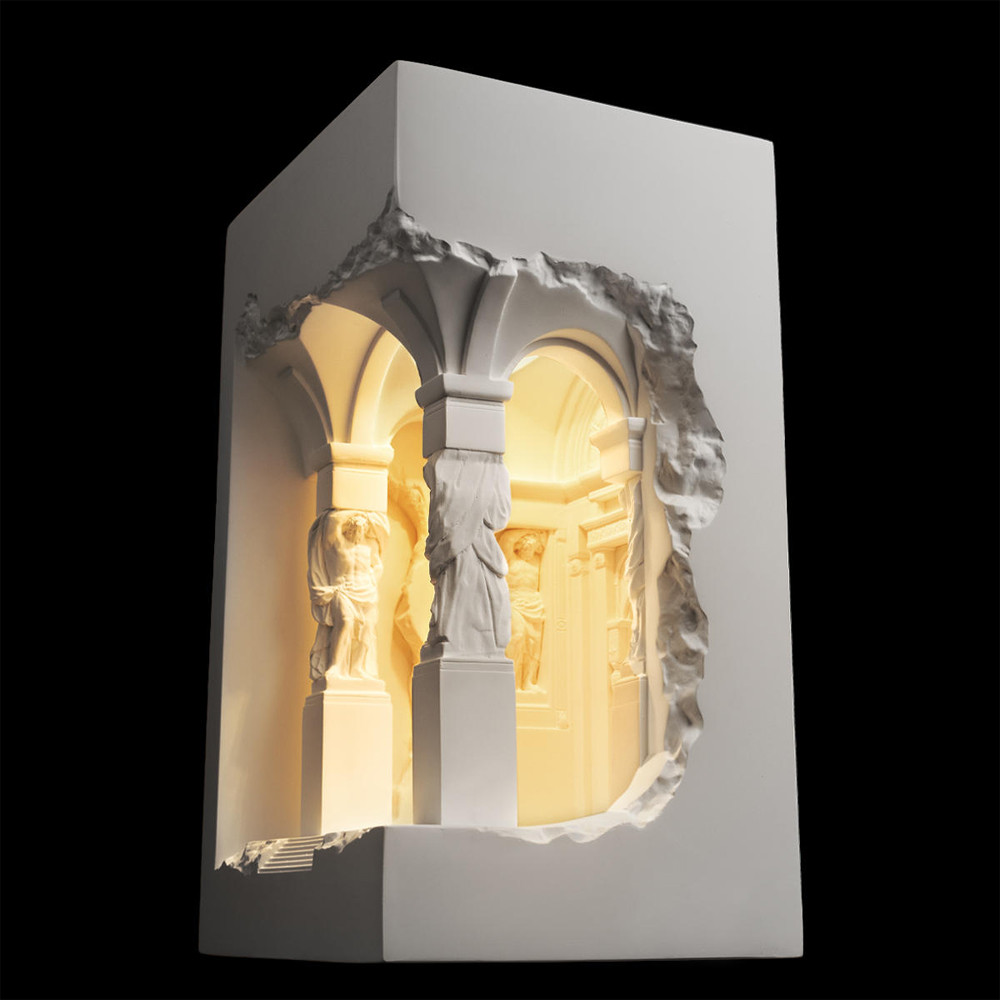 Встраиваемый в стену гипсовый светильник под покраску с колоннами и арками в античном стиле Antiquity Athena