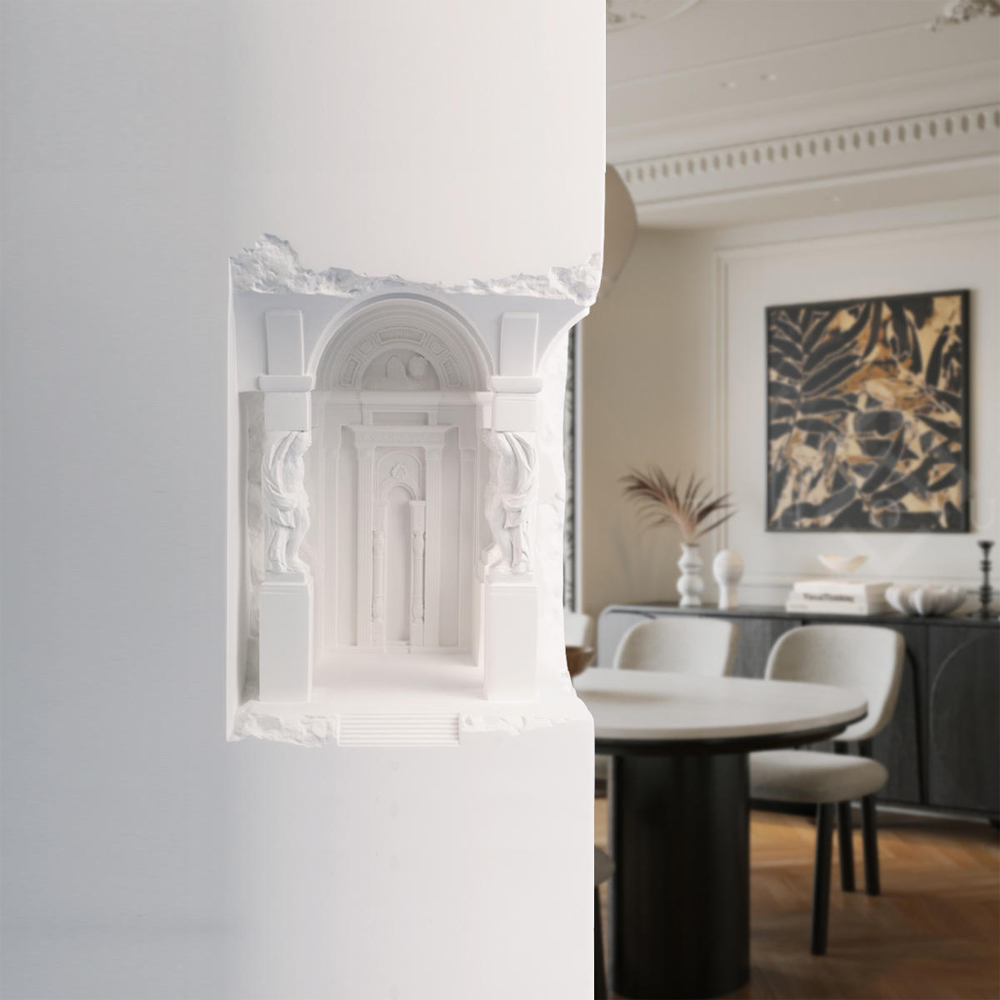 Встраиваемый в стену гипсовый светильник под покраску с колоннами и арками в античном стиле Antiquity Athena