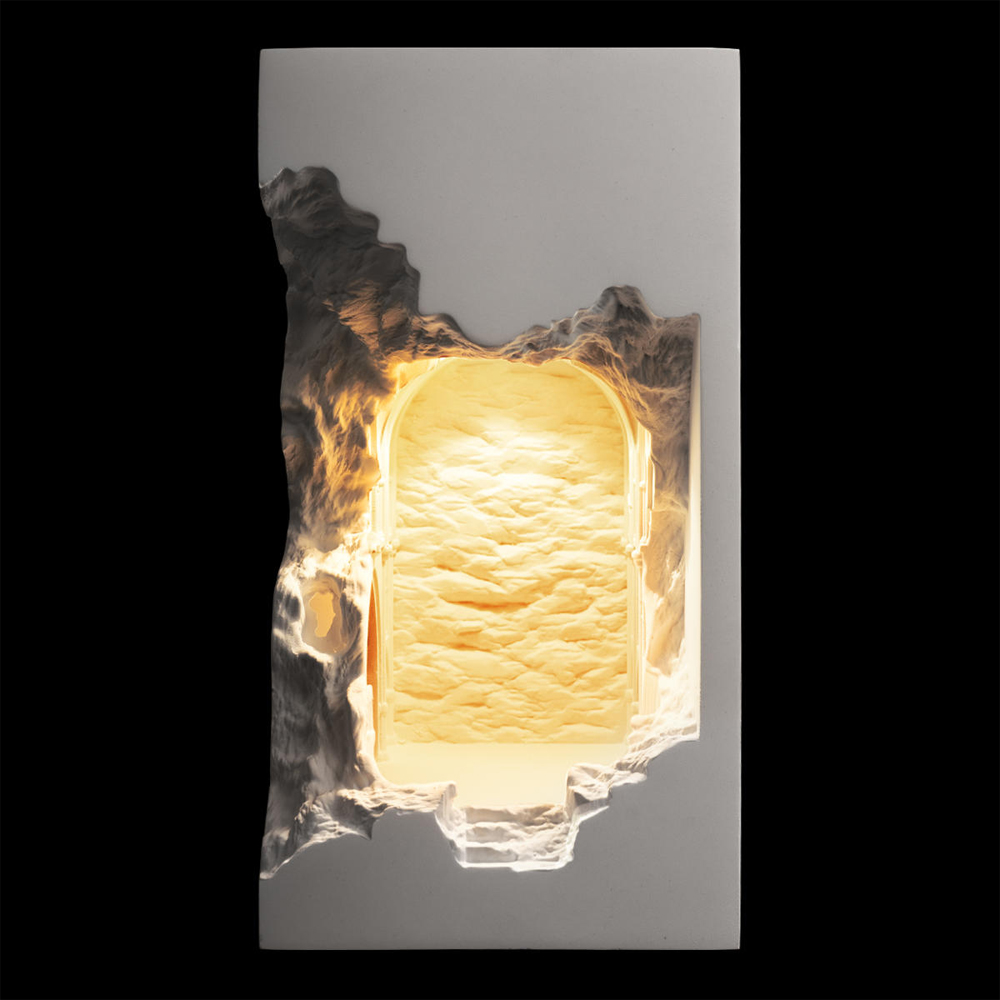 Встраиваемый в стену гипсовый светильник под покраску с эффектом разрушенной стены Antiquity Athena