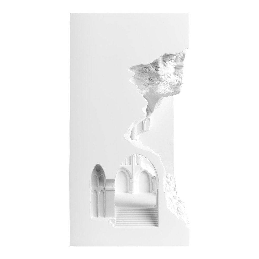 Встраиваемый в стену гипсовый светильник под покраску с эффектом разрушенной стены Antiquity Athena