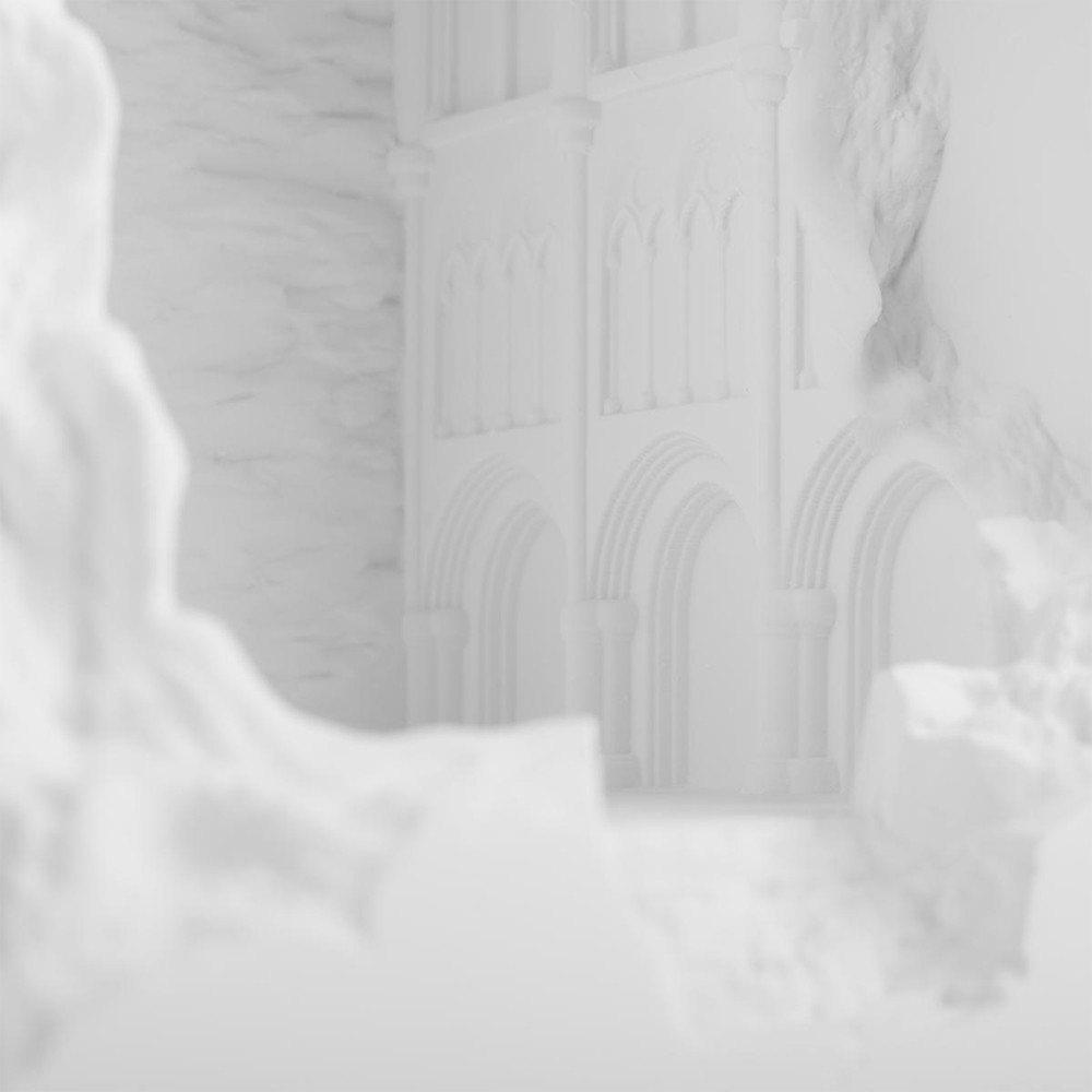 Встраиваемый в стену гипсовый светильник под покраску с эффектом разрушенной стены Antiquity Athena