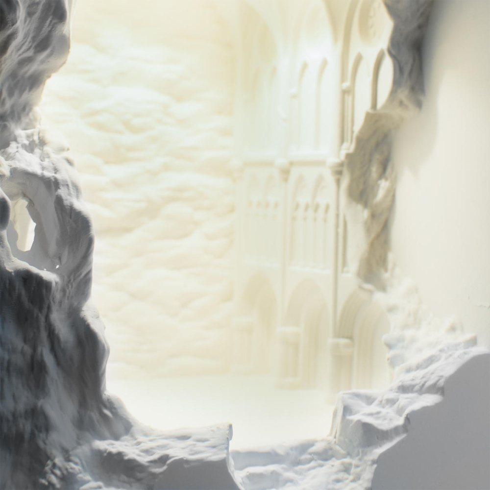 Встраиваемый в стену гипсовый светильник под покраску с эффектом разрушенной стены Antiquity Athena