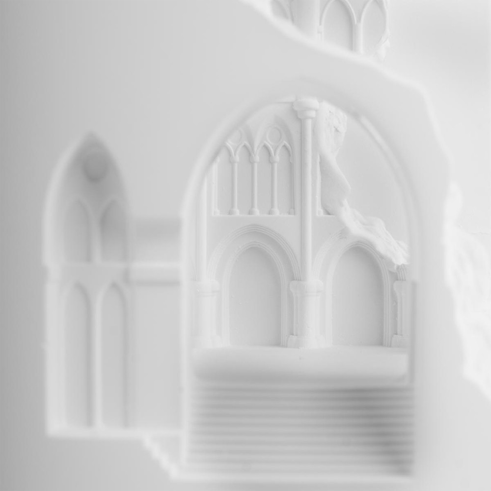 Встраиваемый в стену гипсовый светильник под покраску с эффектом разрушенной стены Antiquity Athena