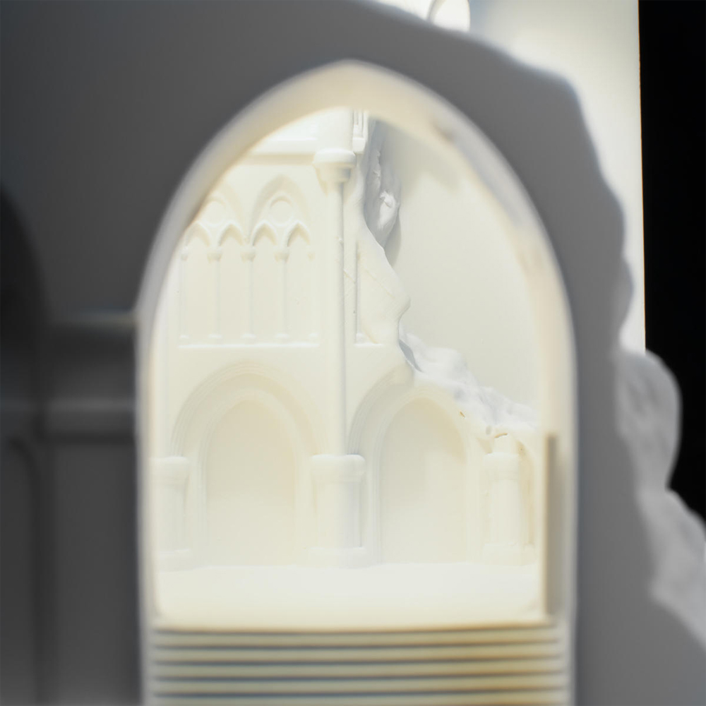 Встраиваемый в стену гипсовый светильник под покраску с эффектом разрушенной стены Antiquity Athena