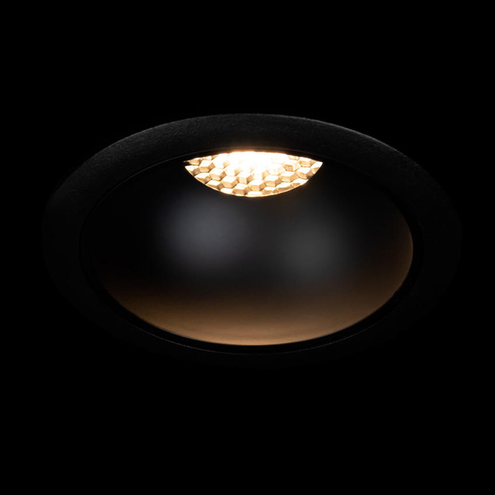 Встраиваемый спот светодиодный круглый черного цвета с углублением Ombra Lux