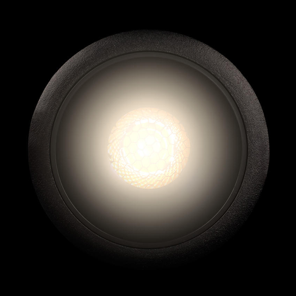 Встраиваемый спот светодиодный круглый черного цвета с углублением Ombra Lux