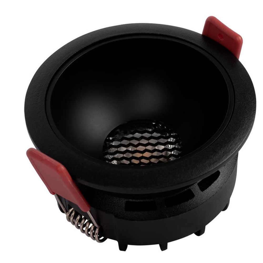 Встраиваемый спот светодиодный круглый черного цвета с углублением Ombra Lux