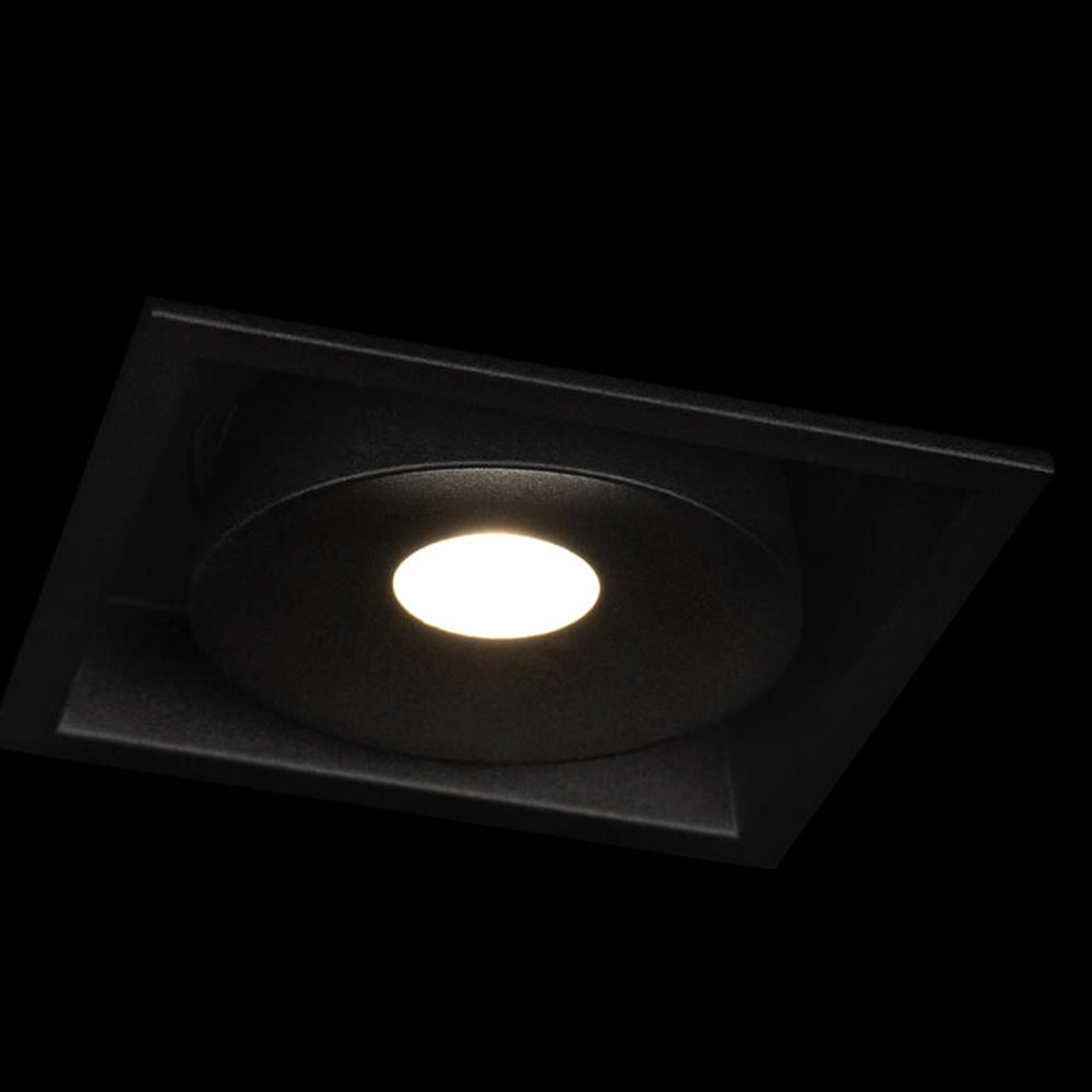 Встраиваемый спот светодиодный черного цвета квадратной формы из металла Pure Square