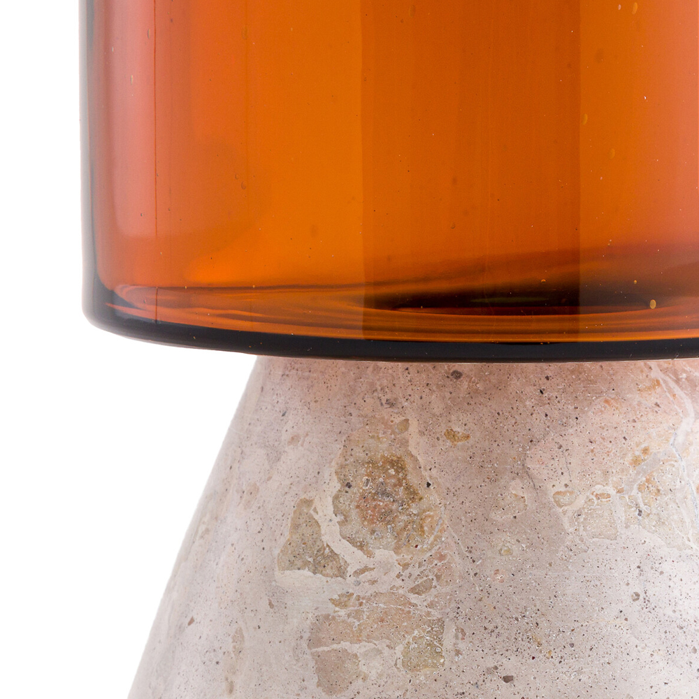 Высокая чаша из янтарного стекла Amber Marble Vase