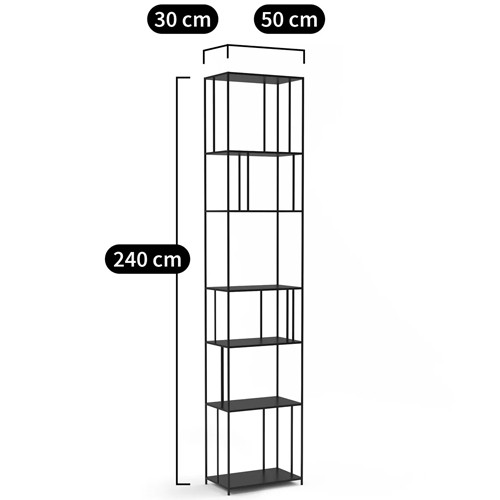 Высокий стеллаж из металла Menzie High Metal Rack Black