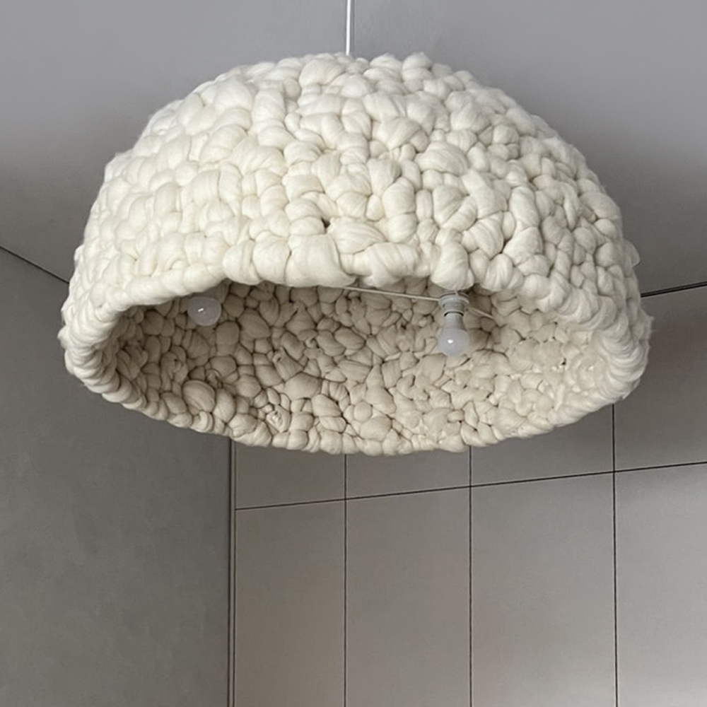 Вязаный подвесной светильник из шерсти Dome Wool Lamp