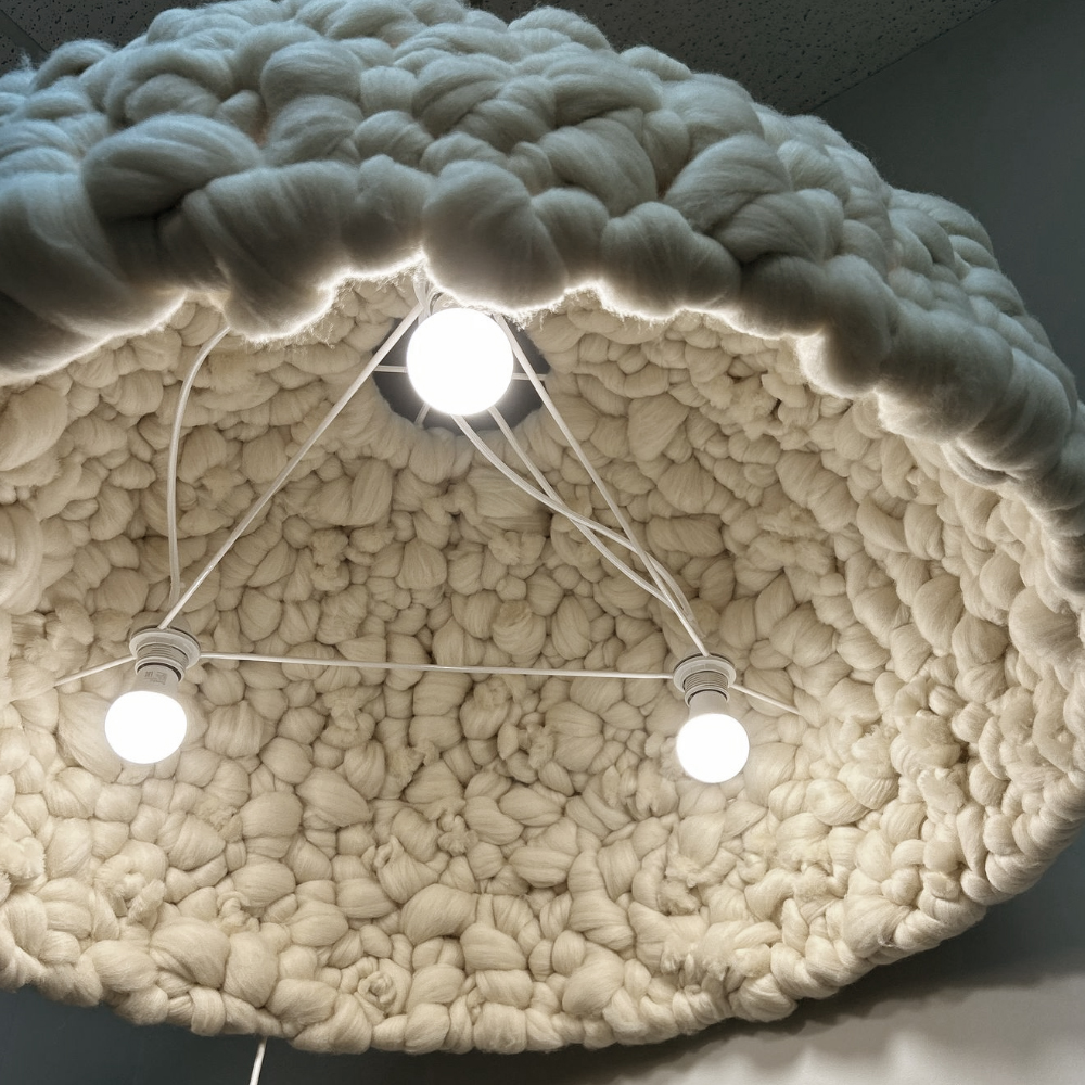 Вязаный подвесной светильник из шерсти Dome Wool Lamp