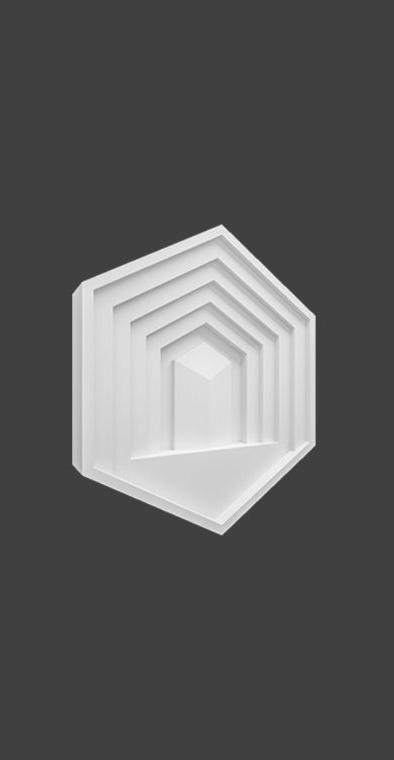 Гипсовая 3D Панель HEXAGON TEMPLE