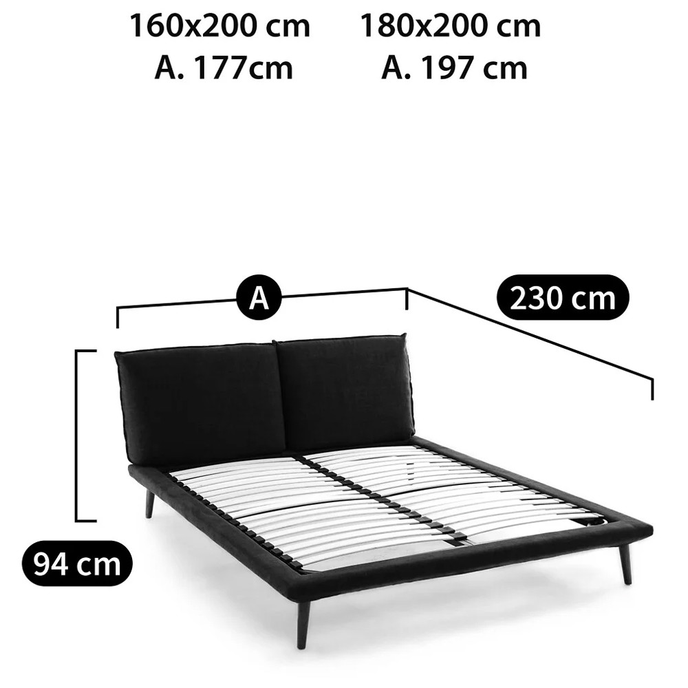 Двуспальная кровать с мягким изголовьем Daniel Bed