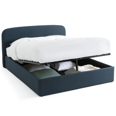 Двуспальная кровать с подъемным механизмом Mathise Bed Deep Blue