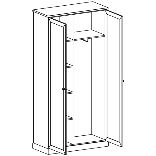 Двухдверный шкаф с зеркальными дверцами Percent Closet
