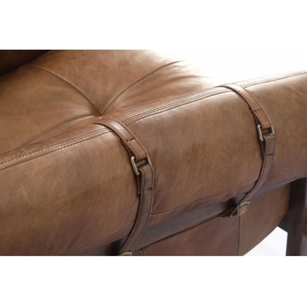 Двухместный диван Duncan винтажная коричневая кожа