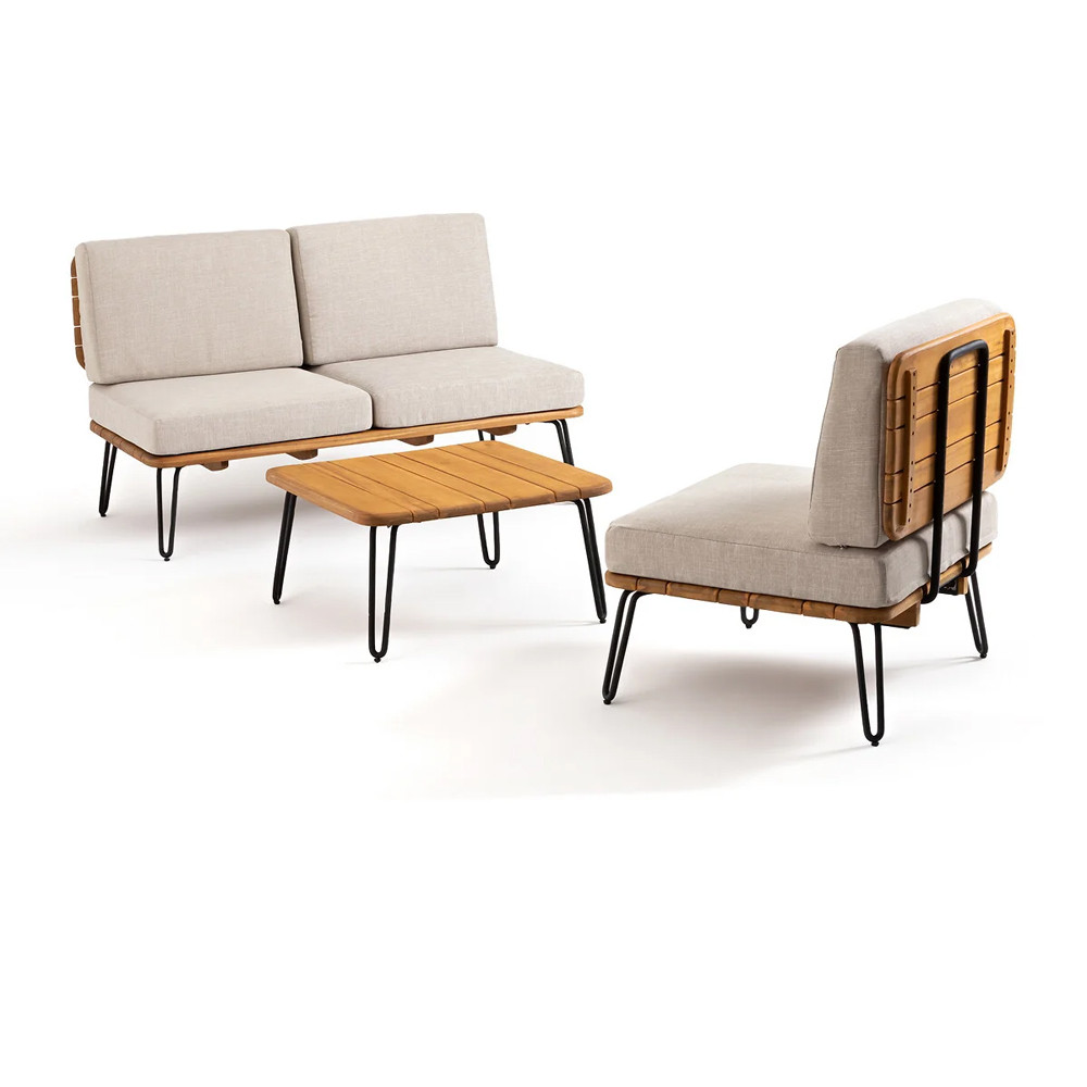 Двухместный диван из акации без подлоконтиков Amra