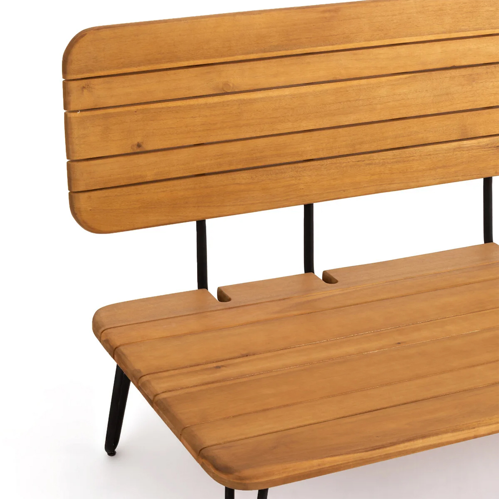 Двухместный диван из акации без подлоконтиков Amra